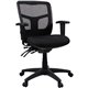 Lorell Managerial Swivel Mesh Mid-back Chair - Black Fabric Seat - Black Back - Black Frame - 5-star Base - Black - 1 Each