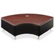 Lorell Fuze Modular Series Modular Lounge Connector Unit - Four-legged Base - Black - Mahogany, Leather, Aluminum - 1 Each