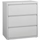 Lorell 3-Drawer Light Gray Lateral Files - 36" x 18.6" x 40.3" - 3 x Drawer(s) for File - Letter, Legal, A4 - Lateral - Locking 