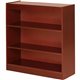 Lorell Three Shelf Panel Bookcase - 36" x 12" x 0.8" x 36" - 3 Shelve(s) - 2 Adjustable Shelf(ves) - Material: Veneer - Finish: 