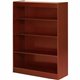 Lorell Four Shelf Panel Bookcase - 36" x 12" x 0.8" x 48" - 4 Shelve(s) - 3 Adjustable Shelf(ves) - Material: Veneer - Finish: C