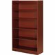 Lorell Five Shelf Panel Bookcase - 36" x 12" x 0.8" x 60" - 5 Shelve(s) - 4 Adjustable Shelf(ves) - Material: Veneer - Finish: C