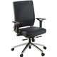 Lorell Lower Back Swivel Executive Chair - Black Leather Seat - 5-star Base - Black - 1 Each