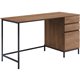 Lorell SOHO 3-Drawer Desk - 55" x 23.6"30" - 3 x File Drawer(s) - Single Pedestal on Right Side - Finish: Walnut