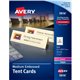 Avery Sure Feed Embossed Tent Cards - 79 Brightness - 2 1/2" x 8 1/2" - Embossed - 1 / Pack - FSC Mix - Rounded Corner, Heavywei
