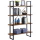 Lorell SOHO 4-Shelf Metal Frame Bookcase - 39.4" x 11.8"57.5" - 4 Shelve(s) - Band Edge - Finish: Walnut - Sturdy, Durable