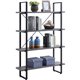 Lorell SOHO 4-Shelf Metal Frame Bookcase - 39.4" x 11.8"57.5" - 4 Shelve(s) - Band Edge - Finish: Charcoal - Sturdy, Durable