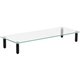 Lorell 4-leg Single Shelf Glass Monitor Stand - 44 lb Load Capacity - 1 x Shelf(ves) - 3" Height x 22" Width x 8.3" Depth - Desk