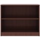Lorell Mahogany Laminate Bookcase - 2 Shelf(ves) - 29.5" Height x 36" Width x 12" Depth - Sturdy, Adjustable Feet, Adjustable Sh