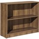 Lorell Walnut Laminate Bookcase - 2 Shelf(ves) - 29.5" Height x 36" Width x 12" Depth - Sturdy, Adjustable Feet, Adjustable Shel