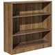 Lorell Walnut Laminate Bookcase - 3 Shelf(ves) - 36" Height x 36" Width x 12" Depth - Sturdy, Adjustable Feet, Adjustable Shelf 