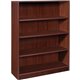 Lorell Mahogany Laminate Bookcase - 4 Shelf(ves) - 48" Height x 36" Width x 12" Depth - Sturdy, Adjustable Feet - Mahogany - Lam