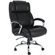 Lorell Big and Tall Leather Chair with UltraCoil Comfort - Black - 1 Each