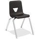 Lorell 16" Seat-height Stacking Student Chairs - Four-legged Base - Black - Polypropylene - 4 / Carton