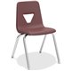 Lorell 18" Seat-height Stacking Student Chairs - Four-legged Base - Burgundy - Polypropylene - 4 / Carton