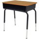 Lorell Adjustable-Height Student Desks with Book Box - For - Table TopMedium Oak Rectangle Top - Adjustable Height - 22" to 30" 