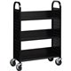 Lorell Single-sided Steel Book Cart - 3 Shelf - Round Handle - 5" Caster Size - Steel - x 32" Width x 14" Depth x 46" Height - B