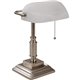 Lorell 15" Classic Banker's Lamp - 15" Height - 6.5" Width - 10 W LED Bulb - Brushed Nickel - Desk Mountable - Silver - for Desk
