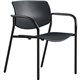 Lorell Stack Chairs with Plastic Seat & Back - Plastic Seat - Plastic Back - Powder Coated, Black Tubular Steel Frame - Four-leg