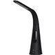 Lorell 3-speed Fan LED Desktop Lamp - 18" Height - LED Bulb - Desk Mountable - Black - for Desk, Table