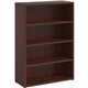 Lorell Prominence Mahogany Laminate Bookcase - 34" x 12"48" , 1" Top - 3 Shelve(s) - Band Edge - Material: Particleboard - Finis