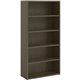 Lorell Prominence 2.0 Gray Elm Laminate Bookcase - 34" x 12"69" , 1" Top, 0.1" Edge - 5 Shelve(s) - 4 Adjustable Shelf(ves) - Ma