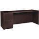 Lorell Prominence 2.0 Espresso Laminate Left-Pedestal Credenza - 2-Drawer - 66" x 24"29" , 1" Top - 2 x File Drawer(s) - Single 