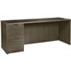 Lorell Prominence 2.0 Gray Elm Laminate Desk Unit - 66" x 24"29" , 1" Top, 0.1" Edge - 2 x File Drawer(s) - Single Pedestal on L