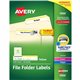 Avery TrueBlock File Folder Labels - Permanent Adhesive - Rectangle - Laser, Inkjet - Yellow - Paper - 30 / Sheet - 50 Total She