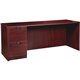 Lorell Prominence 2.0 Mahogany Laminate Left-Pedestal Credenza - 2-Drawer - 66" x 24"29" , 1" Top - 2 x File Drawer(s) - Single 