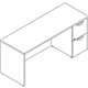 Lorell Prominence 2.0 Gray Elm Laminate Desk Unit - 66" x 24"29" , 1" Top, 0.1" Edge - 2 x File Drawer(s) - Single Pedestal on R