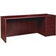 Lorell Prominence 2.0 Mahogany Laminate Right-Pedestal Credenza - 2-Drawer - 66" x 24"29" , 1" Top - 2 x File Drawer(s) - Single
