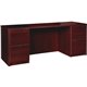 Lorell Prominence 2.0 Mahogany Laminate Double-Pedestal Credenza - 2-Drawer - 72" x 24"29" , 1" Top - 2 x File Drawer(s) - Doubl