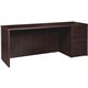 Lorell Prominence 2.0 Espresso Laminate Right-Pedestal Credenza - 2-Drawer - 72" x 24"29" , 1" Top - 2 x File Drawer(s) - Single