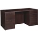 Lorell Prominence 2.0 Espresso Laminate Double-Pedestal Desk - 5-Drawer - 1" Top, 60" x 30"29" - 5 x File, Box Drawer(s) - Doubl