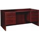 Lorell Prominence 2.0 Mahogany Laminate Box/File Double-Pedestal Desk - 2-Drawer - 1" Top, 60" x 30"29" - 2 x File, Box Drawer(s