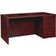 Lorell Prominence 2.0 Mahogany Laminate Box/Box/File Right-Pedestal Desk - 3-Drawer - 1" Top, 60" x 30"29" - 3 x File, Box Drawe