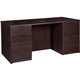 Lorell Prominence 2.0 Espresso Laminate Double-Pedestal Desk - 5-Drawer - 1" Top, 66" x 30"29" - 5 x File, Box Drawer(s) - Doubl