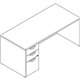 Lorell Prominence 2.0 Gray Elm Laminate Desk Unit - 66" x 30"29" , 1" Top, 0.1" Edge - 3 x File, Box Drawer(s) - Single Pedestal