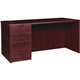 Lorell Prominence 2.0 Mahogany Laminate Box/Box/File Left-Pedestal Desk - 3-Drawer - 1" Top, 66" x 30"29" - 3 x File, Box Drawer