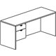 Lorell Prominence 2.0 Gray Elm Laminate Desk Unit - 66" x 30"29" , 1" Top, 0.1" Edge - 2 x File, Box Drawer(s) - Single Pedestal