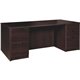 Lorell Prominence 2.0 Espresso Laminate Double-Pedestal Desk - 5-Drawer - 1" Top, 72" x 36"29" - 5 x File, Box Drawer(s) - Doubl