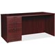 Lorell Prominence 2.0 Mahogany Laminate Box/Box/File Left-Pedestal Desk - 3-Drawer - 1" Top, 72" x 36"29" - 3 x File, Box Drawer