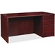 Lorell Prominence 2.0 Mahogany Laminate Box/Box/File Right-Pedestal Desk - 3-Drawer - 1" Top, 72" x 36"29" - 3 x File, Box Drawe