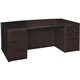 Lorell Prominence 2.0 Espresso Laminate Double-Pedestal Desk - 5-Drawer - 1" Top, 72" x 42"29" - 5 x File, Box Drawer(s) - Doubl