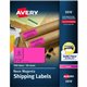 Avery 2"x 4" Neon Shipping Labels with Sure Feed, neon Pink labels for Laser Printers, 1,000 Neon Labels (5974) - Avery 2" x 4" 