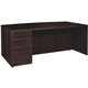Lorell Prominence 2.0 Espresso Laminate Left-Pedestal Bowfront Desk - 3-Drawer - 1" Top, 72" x 42"29" - 3 x File, Box Drawer(s) 