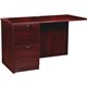 Lorell Prominence 2.0 Mahogany Laminate Left Return - 2-Drawer - 42" x 24"29" , 1" Top - 2 x File Drawer(s) - Band Edge - Materi