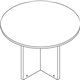 Lorell Prominence Round Laminate Conference Table - 29" x 42" , 1" Top, 0.1" Edge - Material: Particleboard - Finish: Gray
