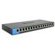 Linksys Ethernet Switch - 16 Ports - Gigabit Ethernet - 10/100/1000Base-T - 2 Layer Supported - 13.41 W Power Consumption - 110 